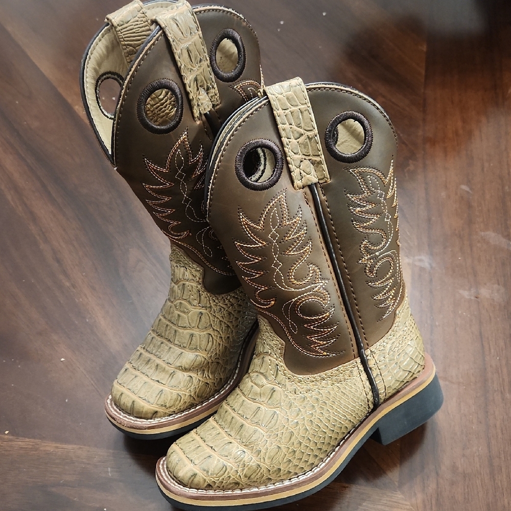 Kids Western Style Boots - Brown and Tan